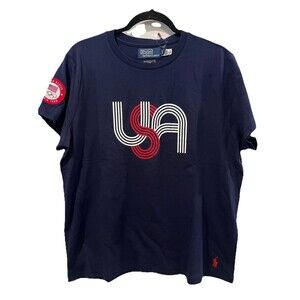 Polo Ralph Lauren Team USA T-Shirt Women X-Large 2024 Olympics Navy Blue NWT $70